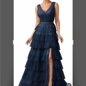 Chic Navy Tiered Maxi Dress